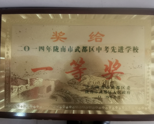 中考先进学校一等奖