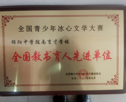 全国青少年冰心文学大赛先进单位