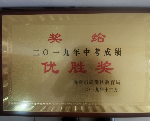 2019年中考成绩优胜奖